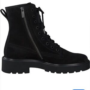 Paul Green Jackson Lug Sole Boot COMBAT MOTO BLACK SUEDE sz 40 9.5-10